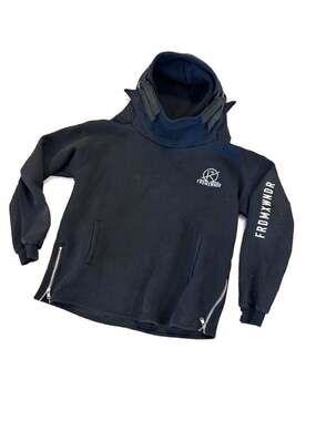 Niepce Streetwear Japanese Kanji Techwear Hoodie with High Collar and Zippers -